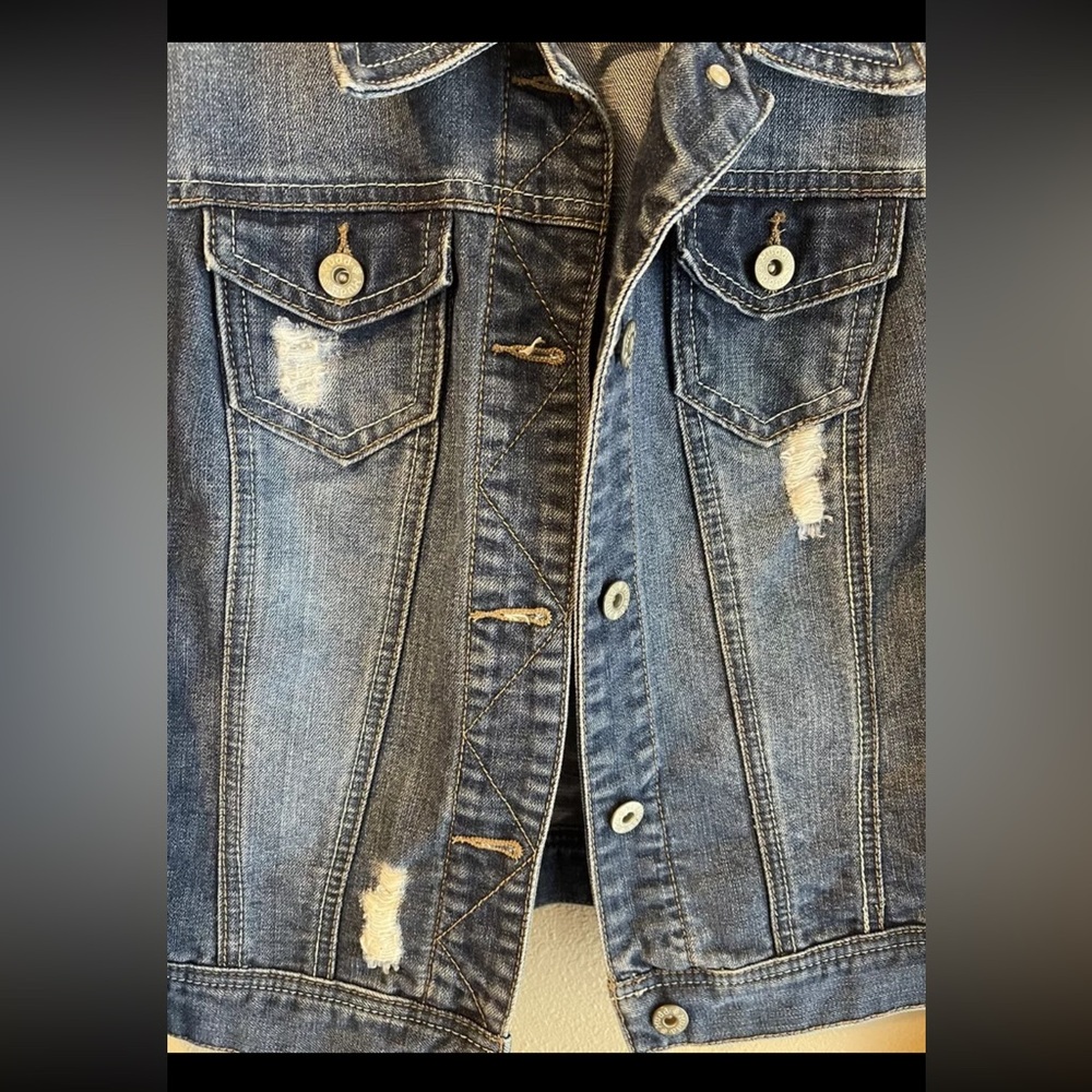 Mudd Blue Jean Jacket Juniors L - Picture 2 of 7